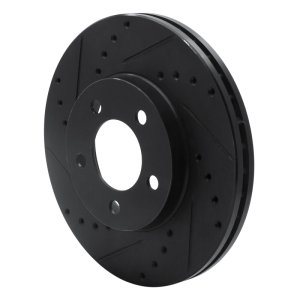 Ford Thunderbird Brake Rotor (1) - Front Left - R1 Concepts - Drilled & Slotted - Black - `91-`00
